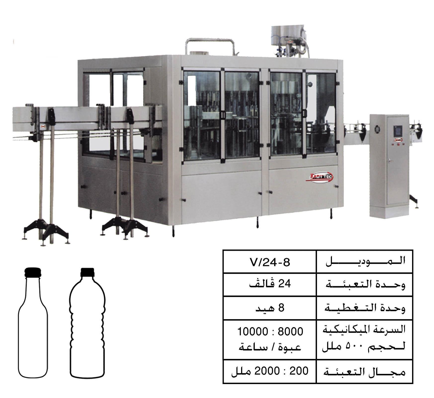 خط 1×2  تعبئة + غلق عبوات الخل